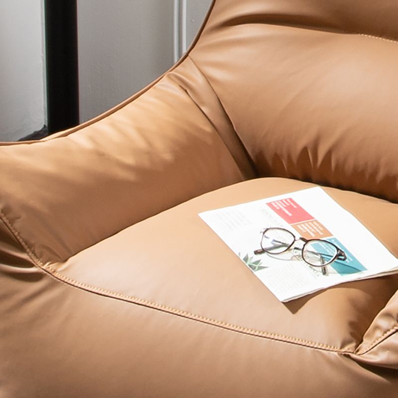 Modern Faux Leather Pillow Top Arm Sofa Sewn Pillow Back Sofa for Apartment