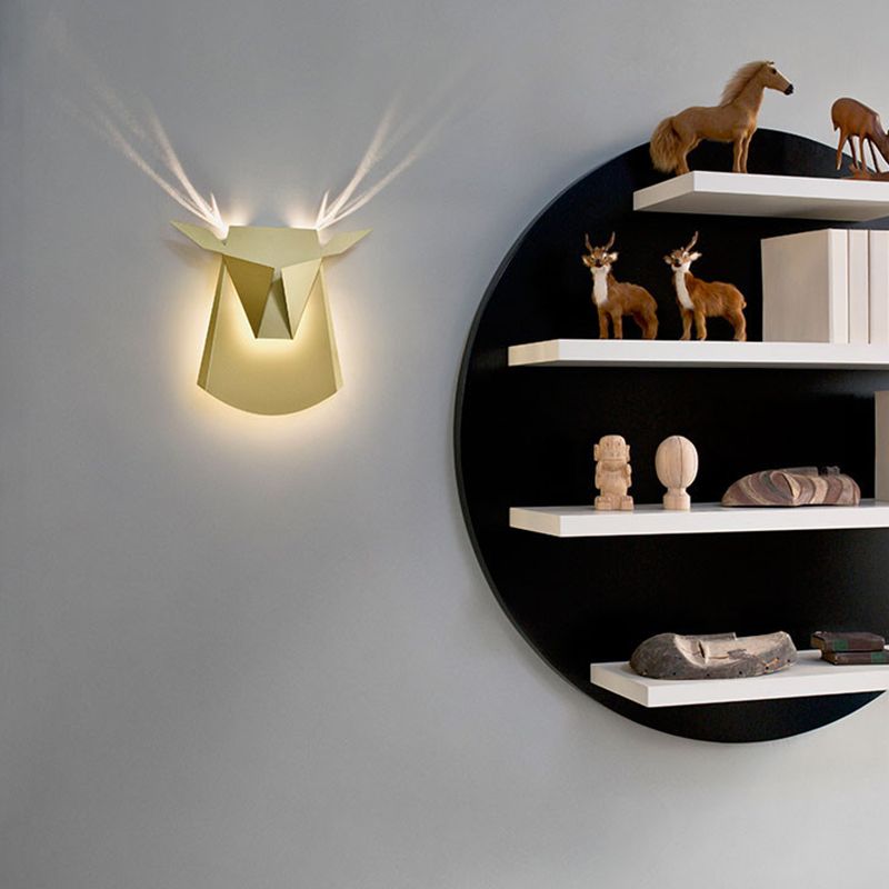 1-Light Geometric Wall Lighting Ideas Modern Style Metal Wall Mount Light Fixture