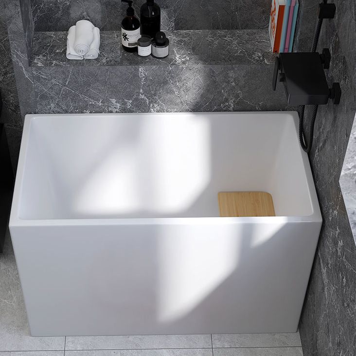 Modern Rectangular Acrylic Bathtub Freestanding Soaking Center Bath (Board not Included)