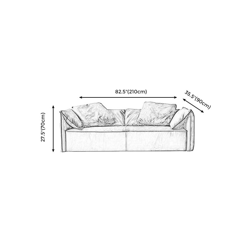 Living Room Faux Leather Settee Green Slipcovered Sofa with Pillow Top Arm