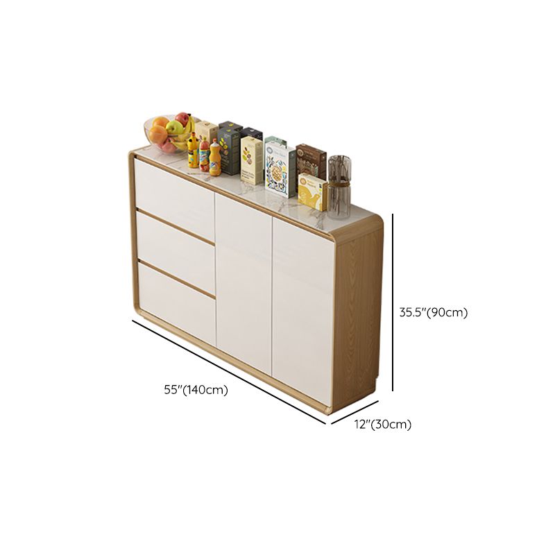 Contemporary Style Adjustable Shelving Wood Sideboard Cabinet with Cabinets and Drawers