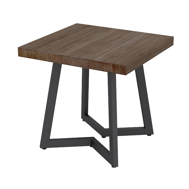 Cena de piedra sinterizada de estilo industrial mesa de cocina mesa marrón con marco negro