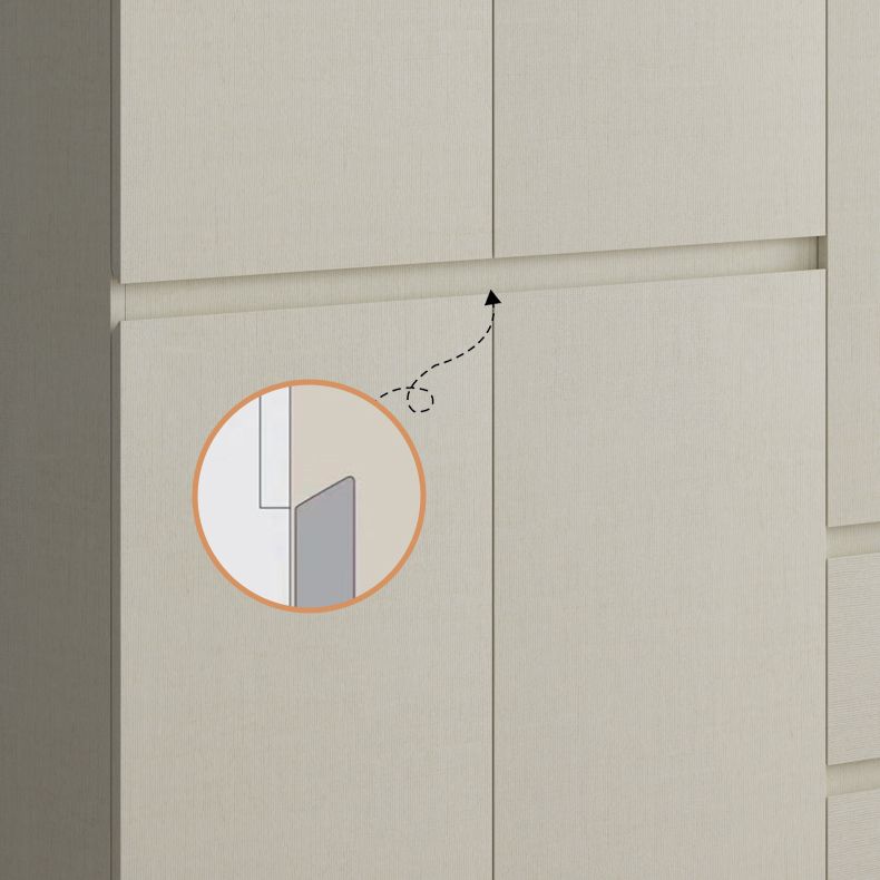 Wood Wardrobe Cabinet with Shelves Hinged Wardrobe Armoire for Home