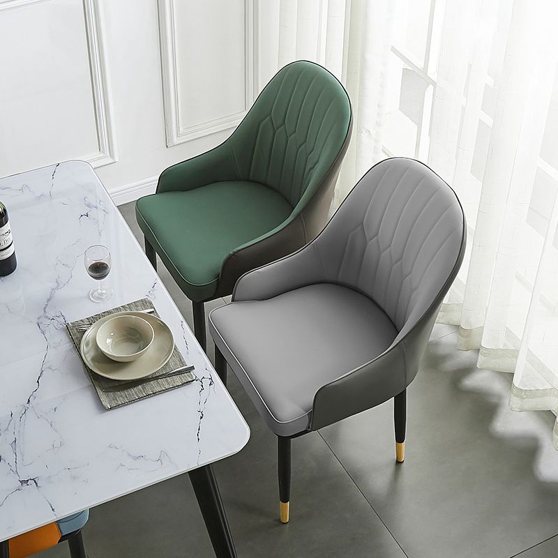 Contemporary Metal Dining Room Chairs Upholstered Dining Armchairs for Home Use