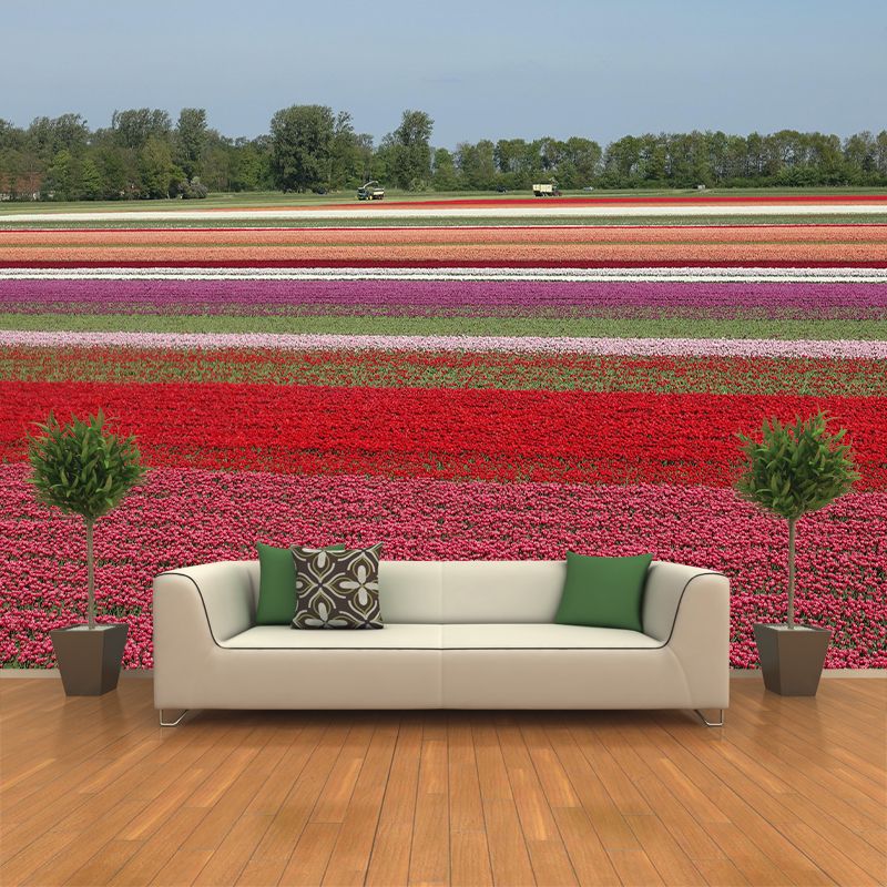 Contemporary Tulip Home Mural Mildew Resistant Wall Decor for Dining Room
