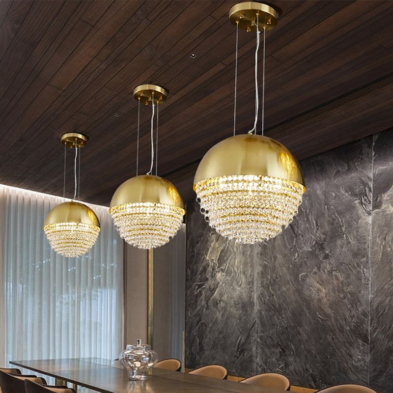 Lampada a ciondolo a LED a LED GOLD MODERNO ILLUMINAZIONE SOSPENSIONE DI CRIDOLE SMETRO PER LA PAGA