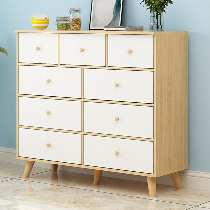 Contemporary 35.43" Tall Wooden Chest, Rectangle Accent Chest with Drawers