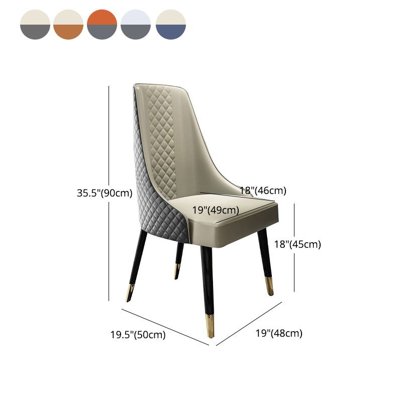 Chaise de salle à manger sans bras à dossier solide de style scandinave, chaises latérales de salle à manger rembourrées