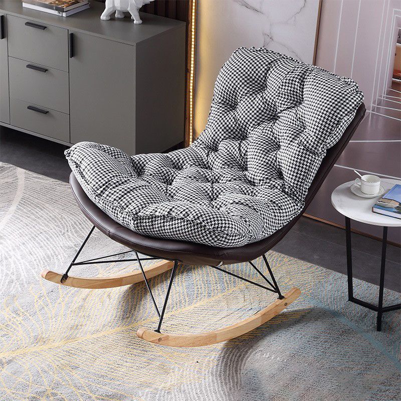Modern Rocker Chair Metal Frame Friction Resistant Upholstered Rocker Chair