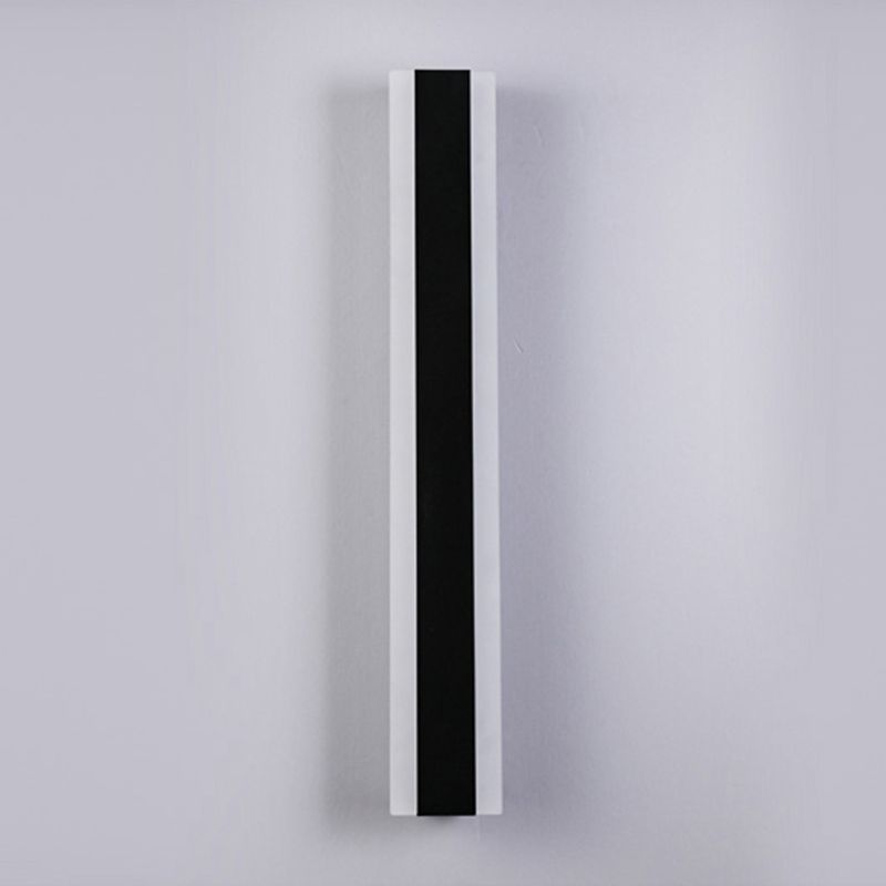 Metal Linear Shape Wall Lighting Modern Style 1-Light Wall Mounted Light in Black