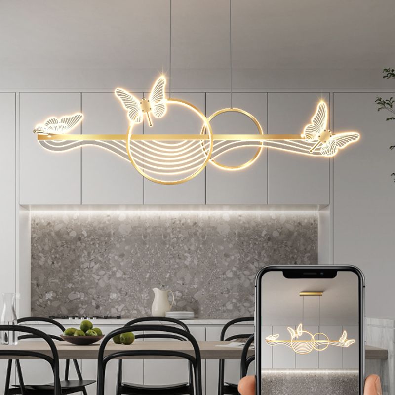 Luci da isola a forma lineare Modern Style Metal Island Lighting for Restaurant