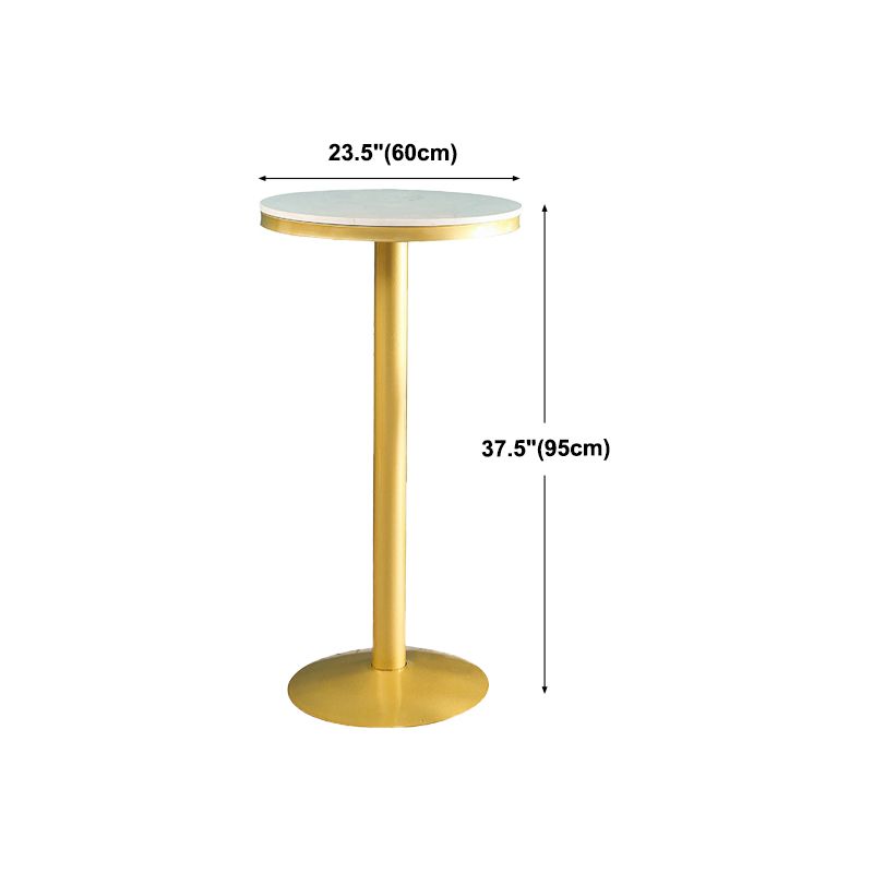 Mesa de barra de oro glamorosa mármol sintético 23.6 "w