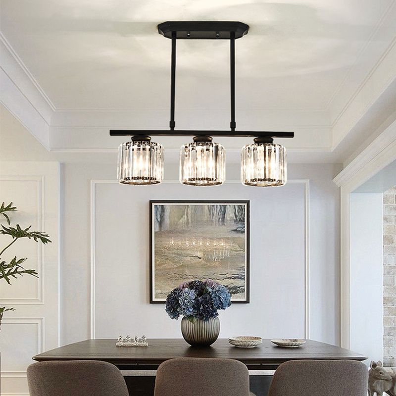 Luminaires de l'île contemporaine Crystal Cylinder Island Lights