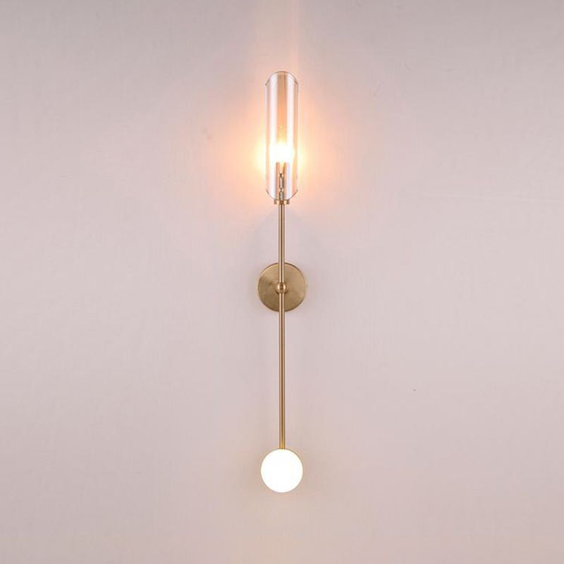 Contemporary Ball Shape Wall Light with Glass Shade for Living Room