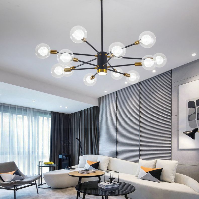 12 Lampadella in vetro leggero Lampaggio Light Minimalist Style Lampone dell'illuminazione in nero in nero