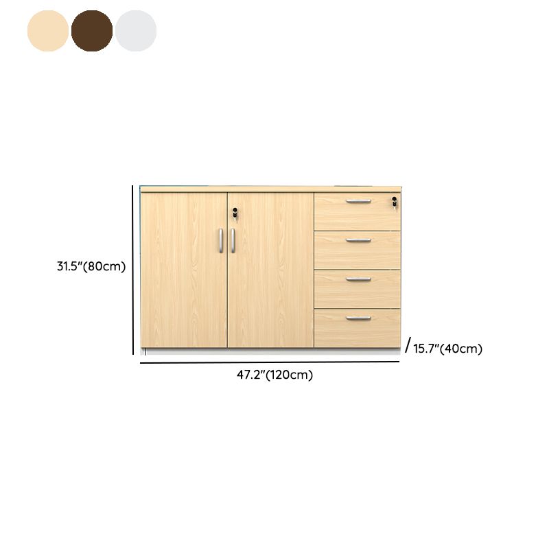 Contemporary File Cabinet Wooden Frame Key Locking Lateral File Cabinet