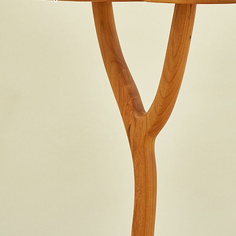 Solid Wood Corner Table Contemporary Side End Table Oval Pedestal