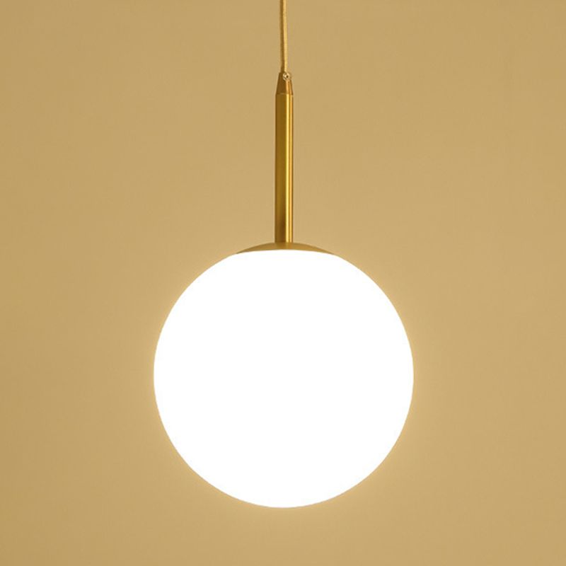 Spherical Dinning Room Pendant Ceiling Light Glass Nordic Pendant Light Kit in White