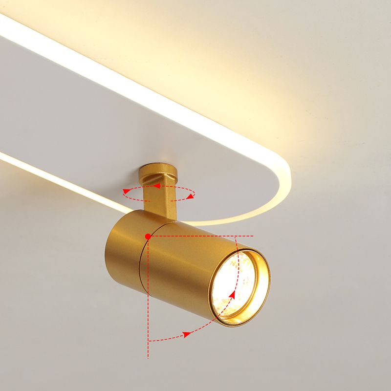 Modern Style Strip Ceiling Light Metal Multi Light Track Flush Mount Light for Living Room