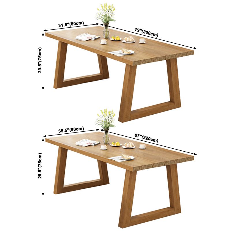 Tavolo da pranzo in legno in stile semplice in stile tavolo a forma di rettangolo con base a slitta