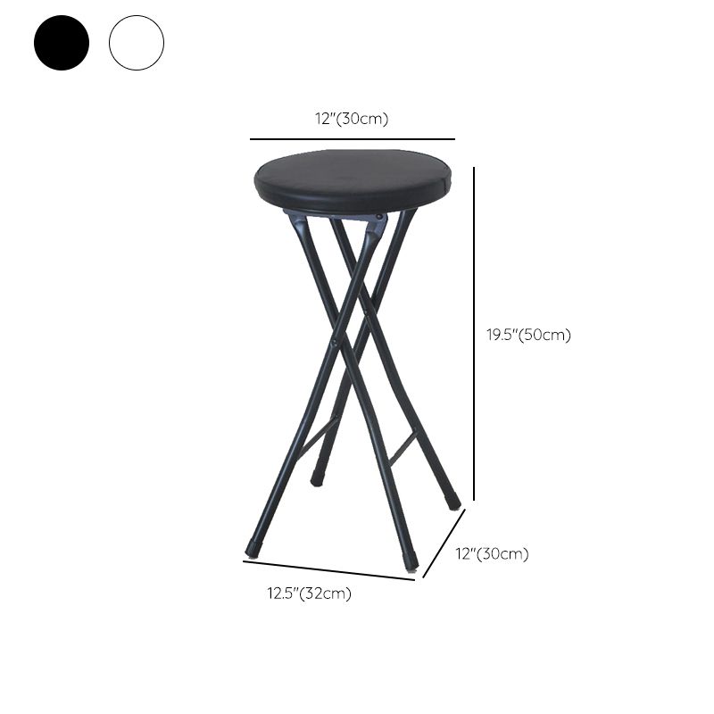 Foldable Bistro Round Shape High Chair Modern Counter Chair with Metal 4 Legs