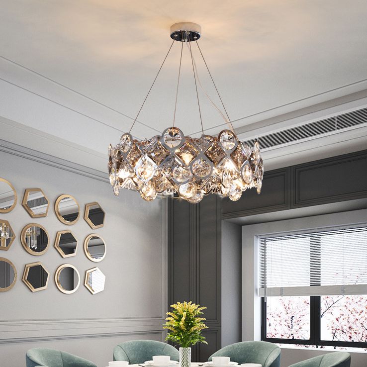Contemporary Minimalism Chandelier Crystal Geometric Pendant Light for Dining Room