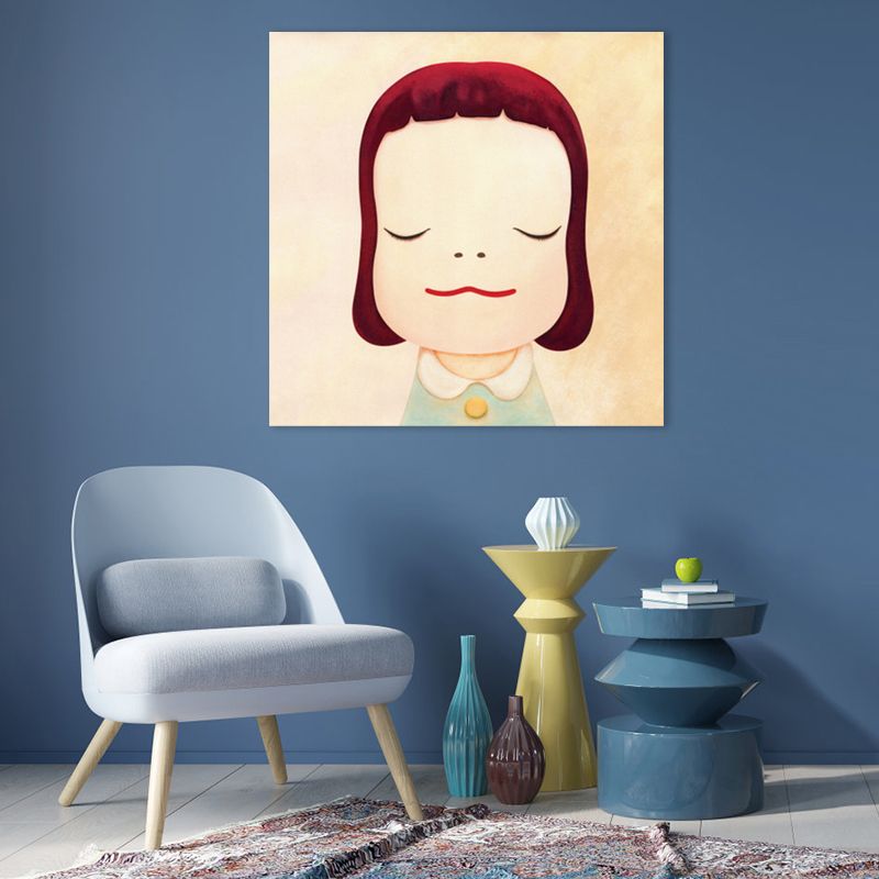 Pastel Illustration Baby Canvas Wall Art Figure Portrait Kids Textured Wall Decor