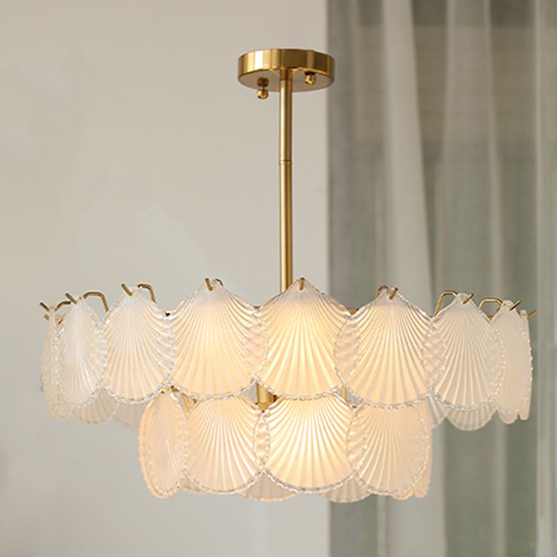 Contemporary Style Geometry Pendant Lighting Glass Hanging Chandeliers in Gold