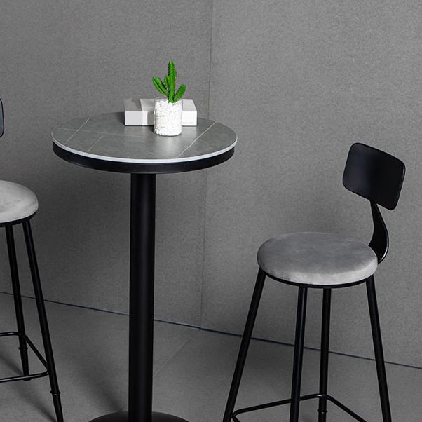 Industrial Gray Velvet Stools Metal Indoor Counter & Bar Stools