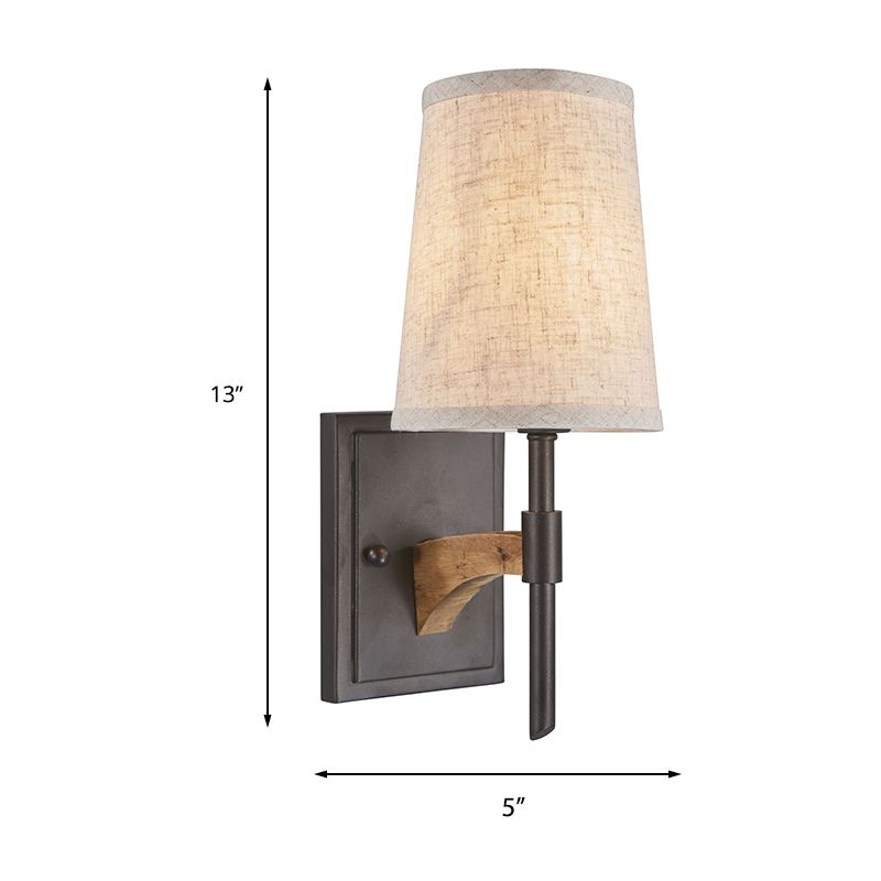 1 Cougie de tête / Cone Mur Éclairce Éclairage Mur en métal noir rétro Light Mourisé Ordre / AVEC L'OBEILLE
