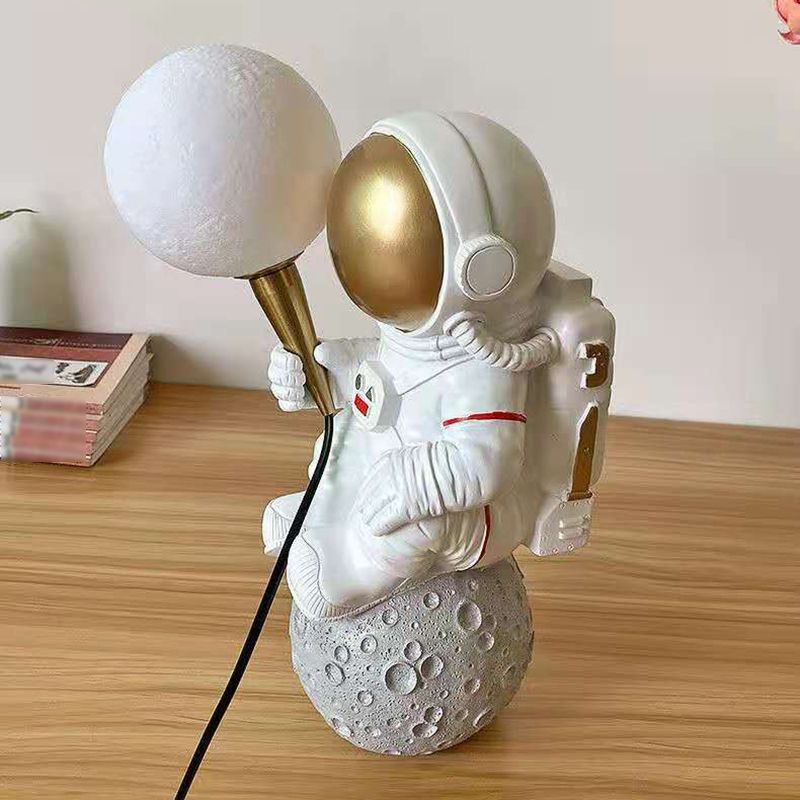 Estilo moderno Astronaut Shape Night Table Lamp Resin 1 Light Table Light
