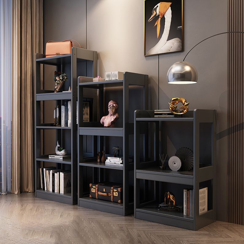 Modern Open Back Standard Bookshelf Wooden Bookcase With Shelves