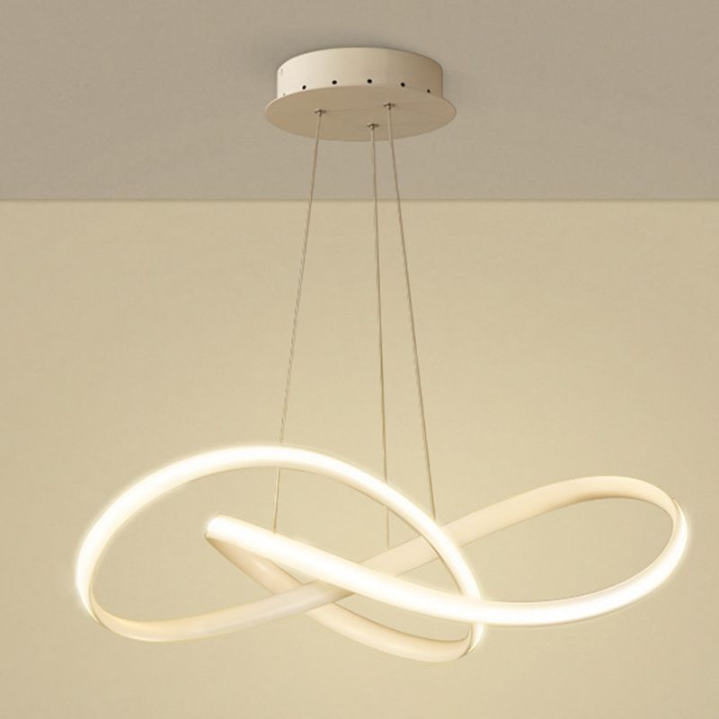Aluminium verstelbare LED -kroonluchter in moderne singular style silica gel lineair hanglampje voor woonkamer