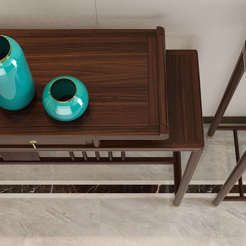 Rectangle Shape Contemporary Console Table Dark Brown Console Sofa Table