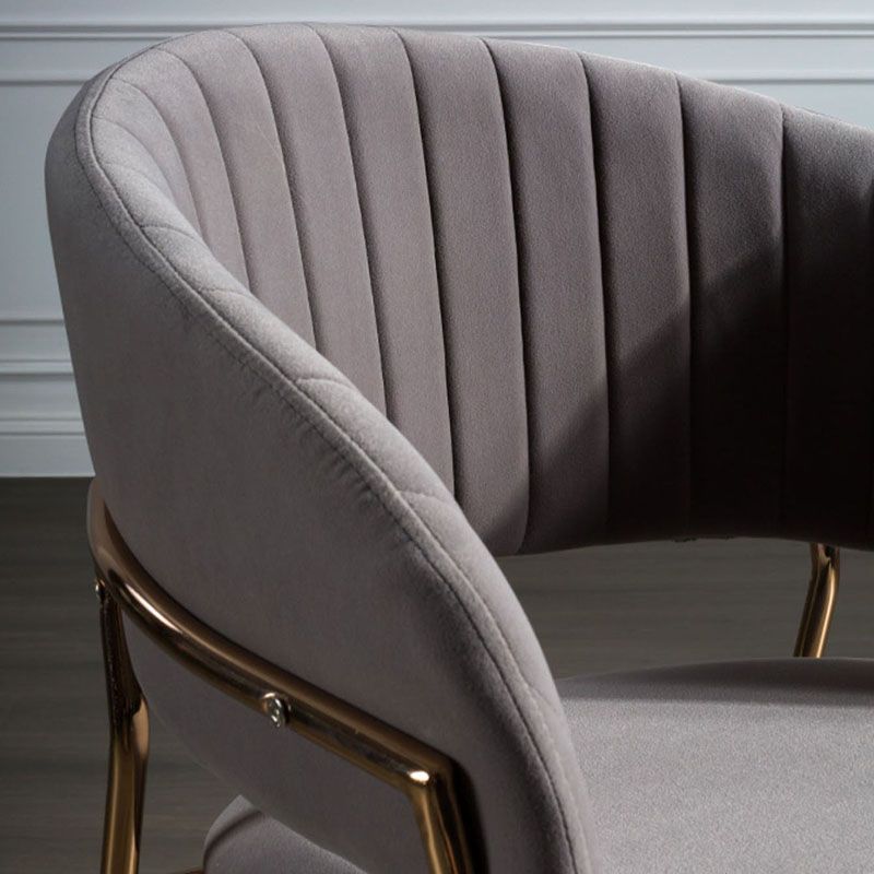 Sillas de comedor con brazo trasero abierto escandinavo, silla lateral tapizada