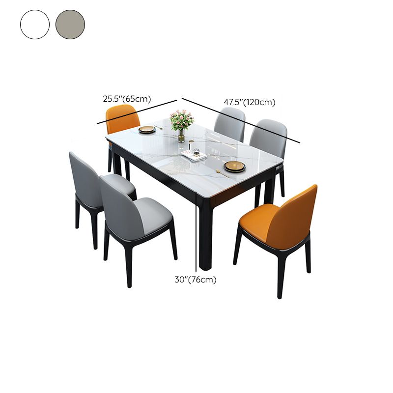 Modern Style Dining Room Dinner Table Stone 4 Legs Dining Table