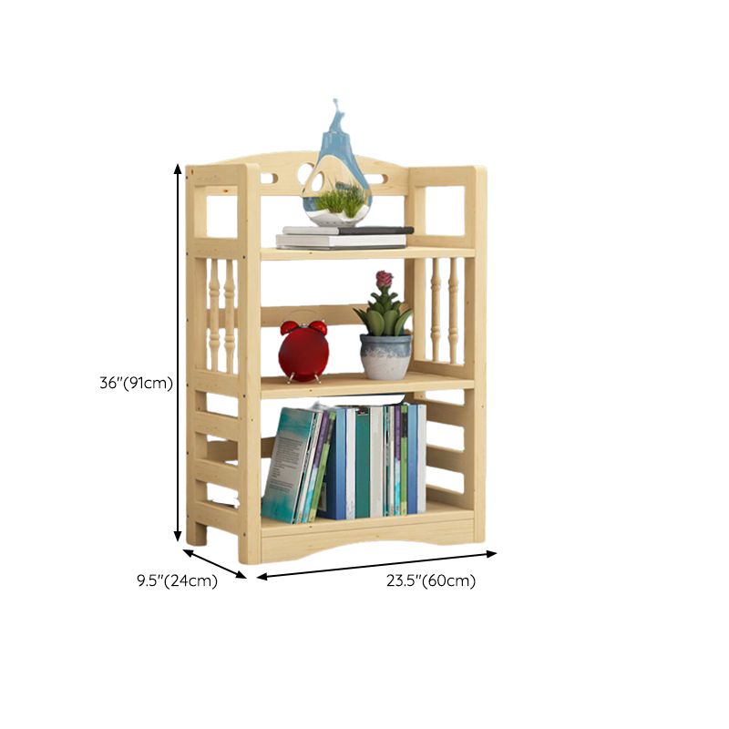 Etagere Vertical Modern Book Shelf Natural Wooden Shelf Bookcase for Study Room
