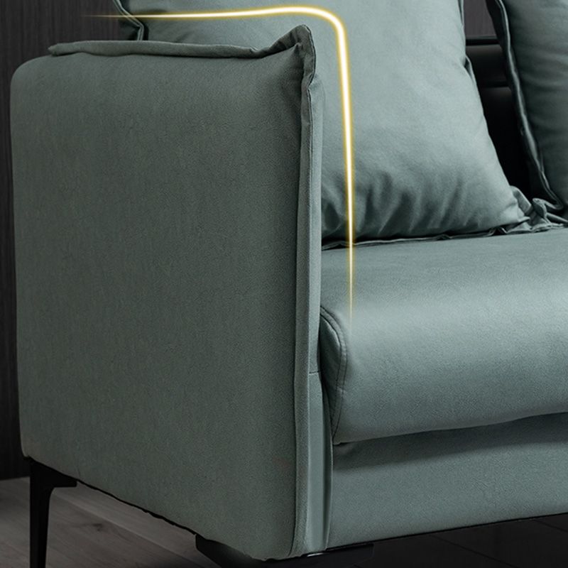 Square Arm  Sofa 25.59" D x 26.371" H Faux Leather Sofa for Living Room