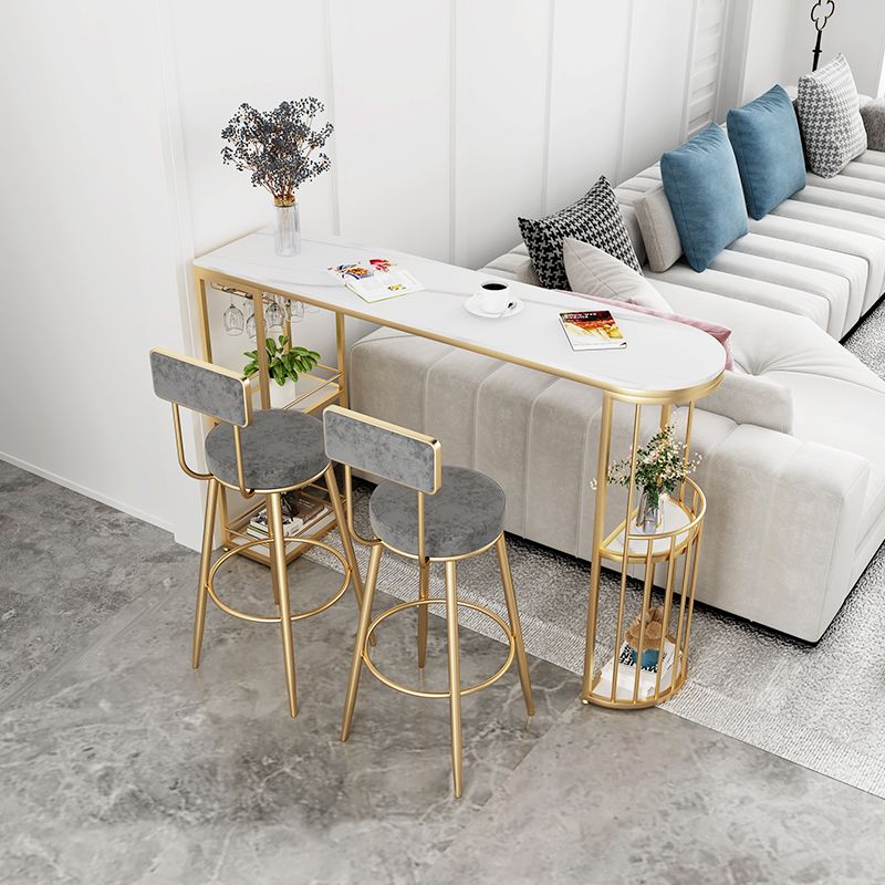 Contemporary Style 1/2/3 Pieces Stone Specialty Bar Table Set for Indoor