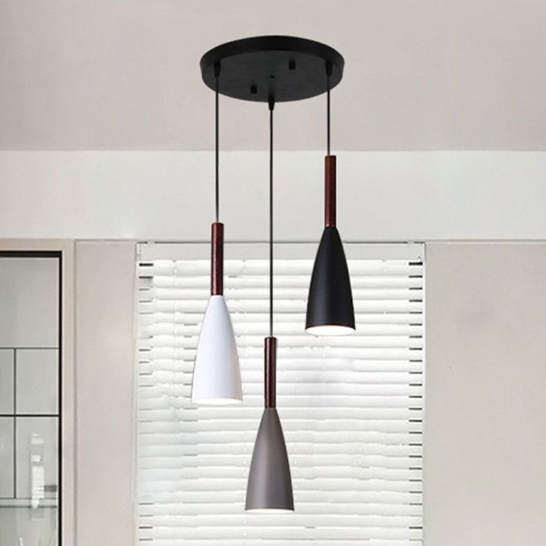 Lámpara colgante colgante moderna de Macaron Bell Luces colgantes de metal para restaurante para restaurante