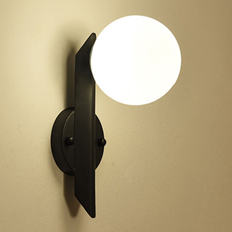 Modern Style Wall Sconce Glass 1 Light Ball Shape Sconces for Bedroom