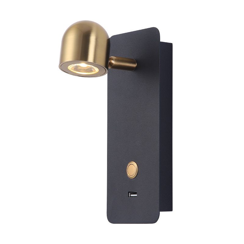 Gold Modern Metal Wall Sconce Rectangle Shape Wall Light with Glass Shade for Living Room