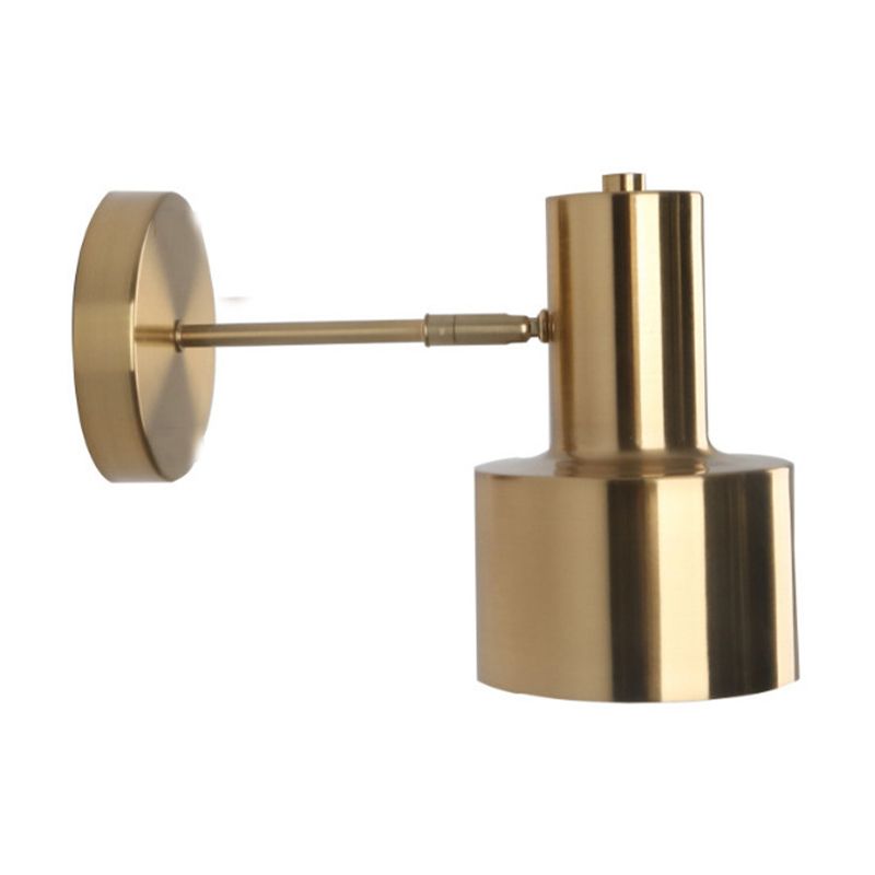 Contemporary Style Wall Light Sconce with Metallic Shade for Washroom