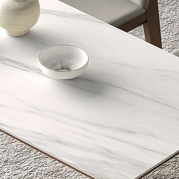 Midden-eeuwse rechthoekige vorm tafel gesinterde stenen eettafel voor keuken