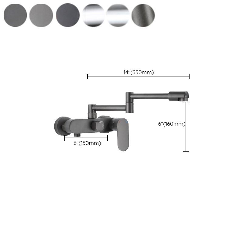 Modern Kitchen Faucet Lever Handle Wall Mounted Sprayer High Arc Faucet