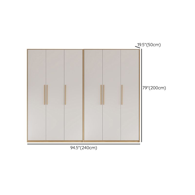 Contemporary Freestanding Wardrobe Engineered Wood White Wardrobe
