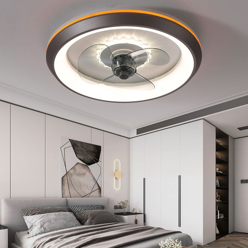 Moderne minimalistische LED -Deckenventilatoren Aluminium kreisförmige Deckenleuchte mit Acrylschatten