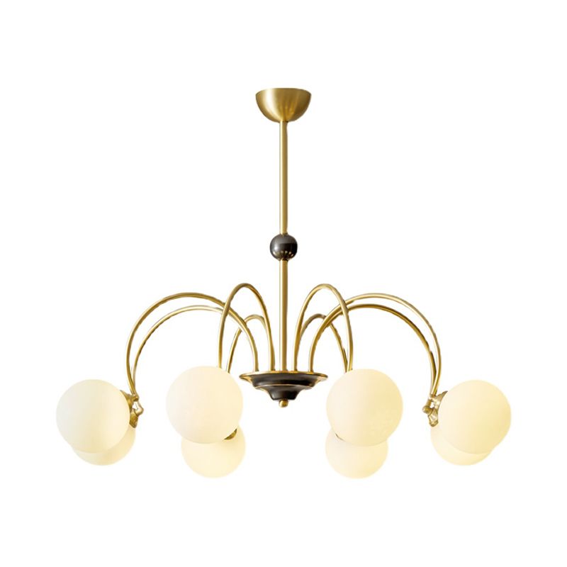 Moderne stijl Global Chandelier Multi Lights White Glass Suspension Lamp