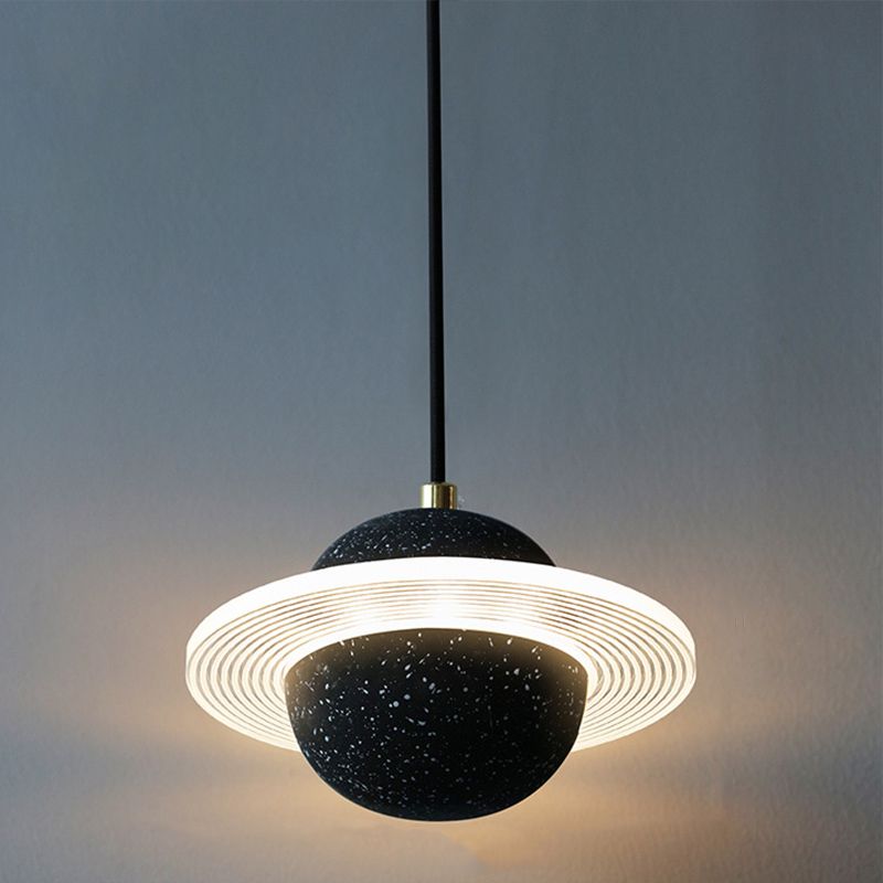 Multi lumières Suspension Round Pendentif Modern Style Stone Down Lighting