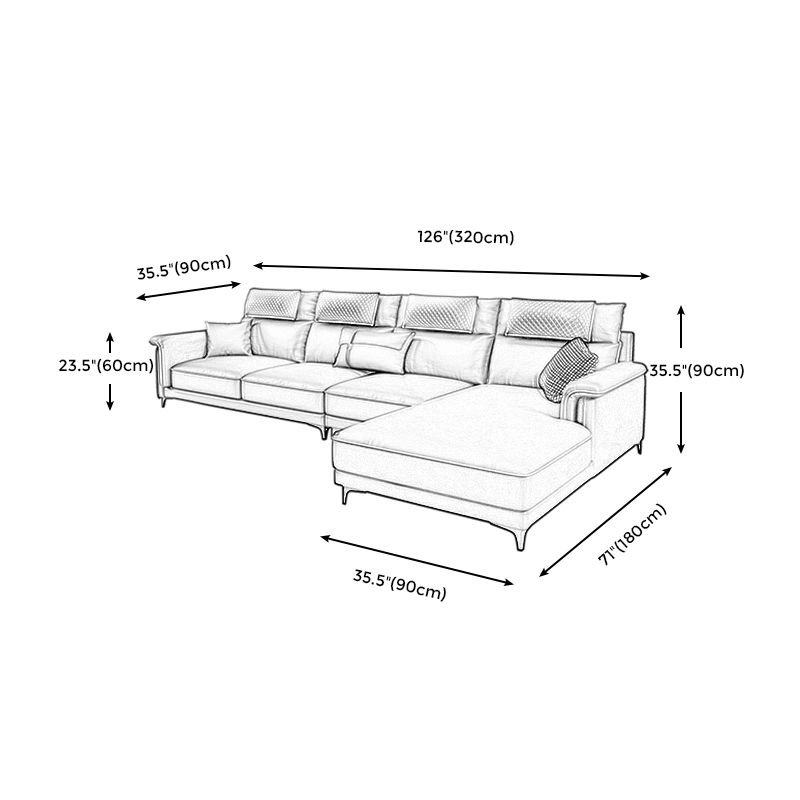 Pillow Top Arm Contemporary Back Settee Couch with Pillows in Gray